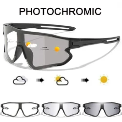 Photochromic Fishing Sunglasses Big Lens Men Women Outdoor Sports MTB Bike Cycling Running Hiking Goggles Sunlight to Grey