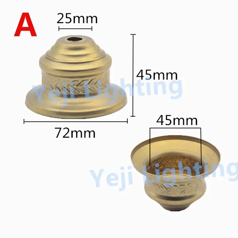 Brass hardware metal cover cap pure copper lamp body decorative cover cap for ceramic lamp chandelier modern led lamp decoration