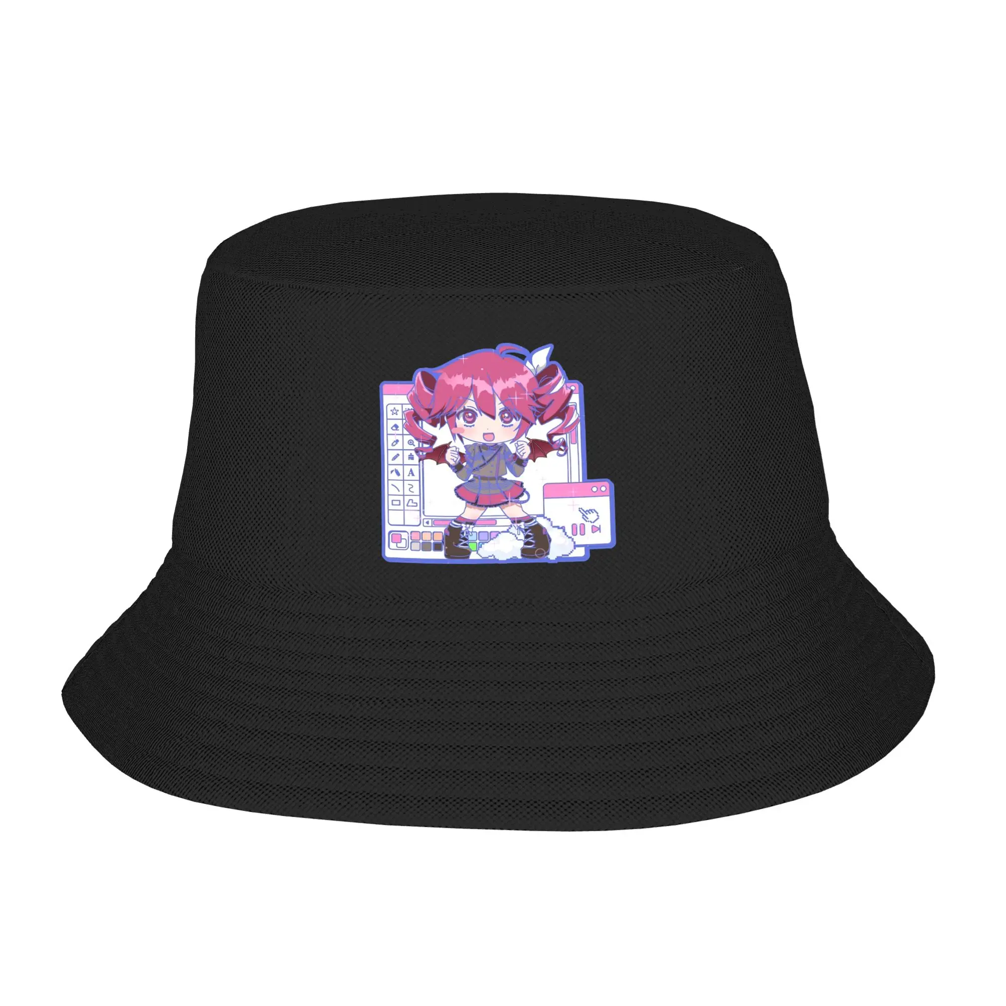 chapeu-bucket-vocaloid-windows-kasane-teto-para-piquenique-de-primavera-acessorio-de-cabeca-unissex-chapeu-de-pescador-dobravel-panamka