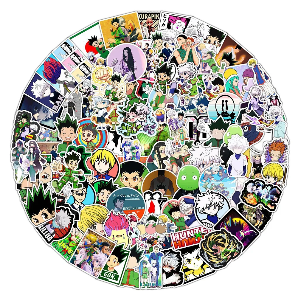 10/30/50/100PCS Hunter X Hunter Anime Stickers Toys Waterproof DIY Laptop Skateboard Motorcycle Cool Cartoon Sticker Packs