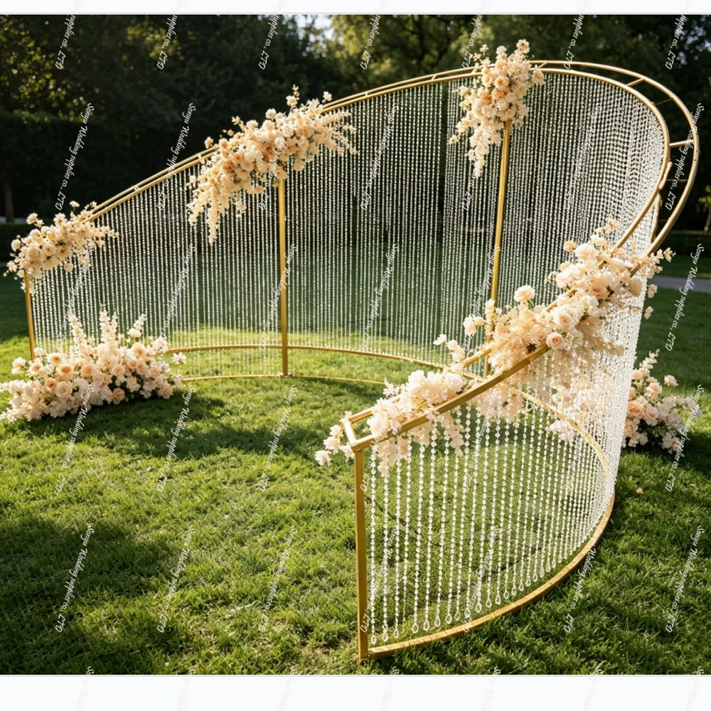 

Custom Crystal Bead Curtain Metal Stand Wedding Backdrop Decoration Event Arch Stand Tree Shape Backdrop for Event Decor