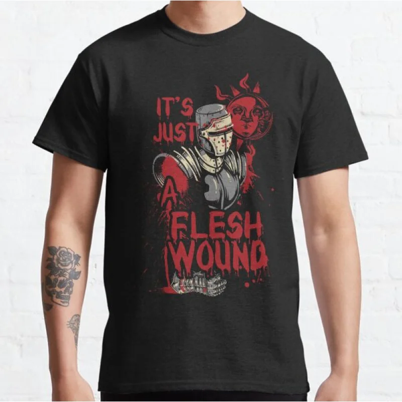 

It's Just A Flesh Wound, Black Knight, Inspired From Monty Python gift T shirt Large size Tops 100% cotton printed Clothes