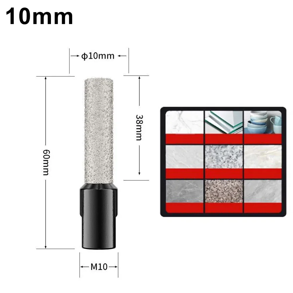 1pc Dry Diamond Drill Bit For Tile Marble Glass M10 Thread Hole Opener For Angle Grinder 6mm To 12mm Size Options