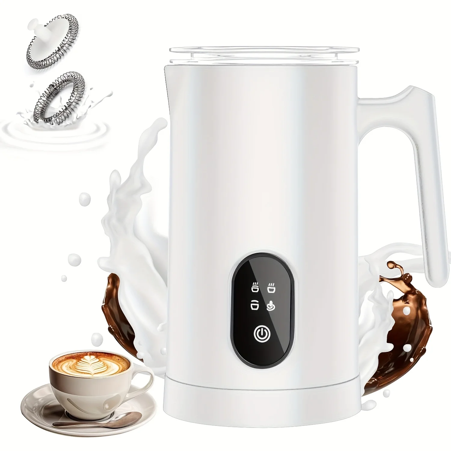 

15.22oz Large Capacity Electric Milk Frother, 4-in-1 Automatic Milk Steamer For Coffee, Latte, Cappuccino, Hot Chocolate