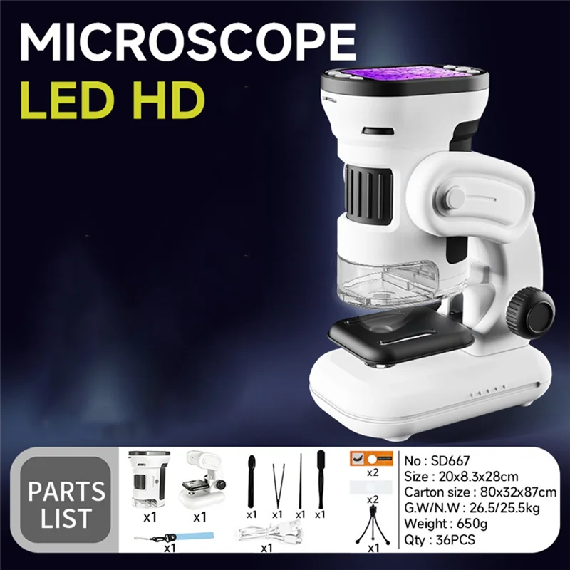 ELEC-microscope électronique numérique avec affichage pour loupe haute définition jouets d'enseignement scientifique cadeau pour les enfants