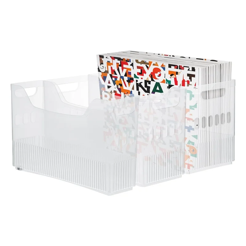 -A89Z 3 Pack Scrapbook Paper Storage Organizer With Wheels, Plastic Portable Scrapbook Storage Bin For Paper, Cardstocks
