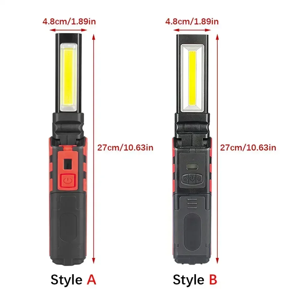 Dimmable COB LED Work Light USB Rechargeable Flashlight with Magnetic &Hook Power Bank Inspection Lamp for Car Repair Camping