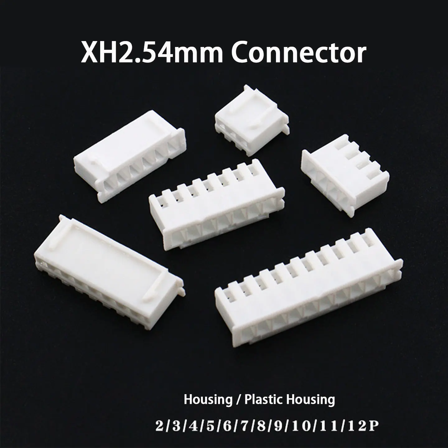 XH2.54mm Connector Housing Male Plug 2/3/4/5/6/7/8/9/10/11/12 Pin JST XH Compatible Plastic Shell for PCB Wire Terminal