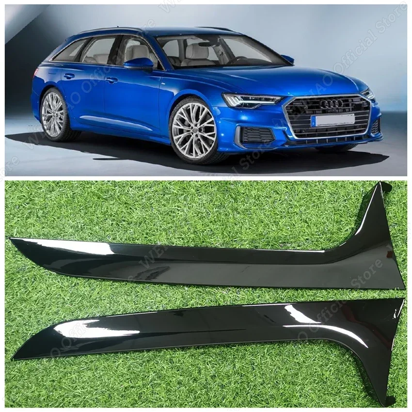 Car Rear Window Side Spoiler For Audi A6 C7 Travel Edition Allroad 2012-2018 ABS Gloss Black Rear Canard Splitter Exterior Parts