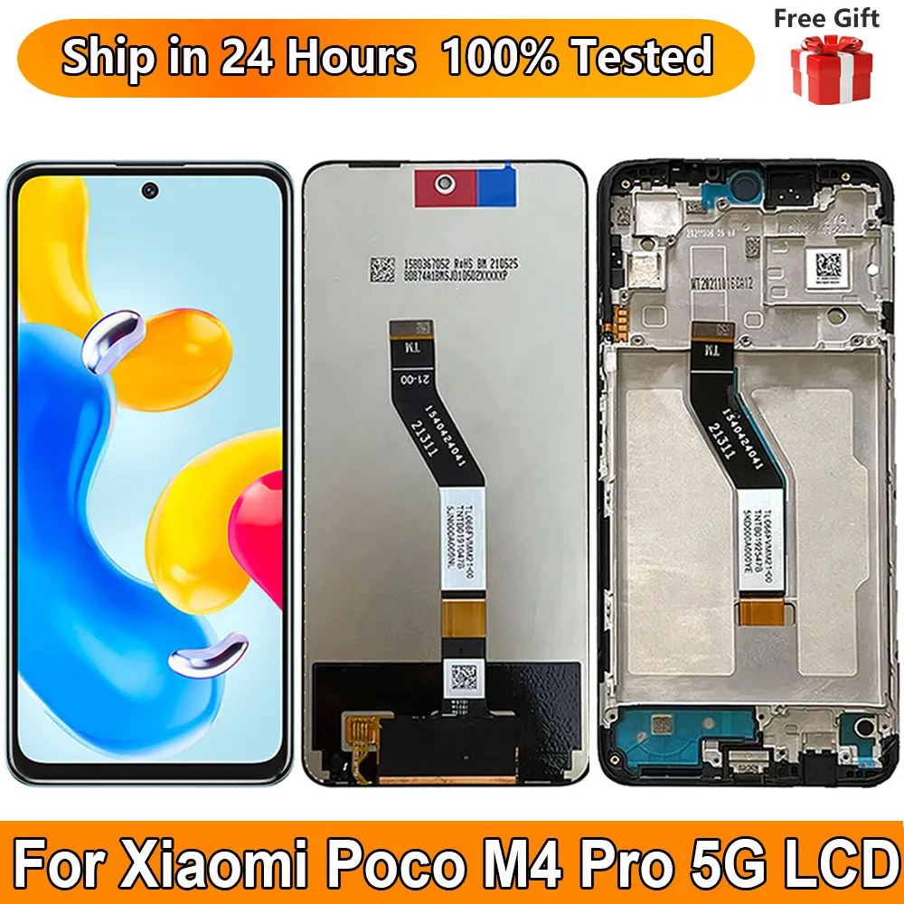 

6.6“New For Xiaomi Poco M4 Pro 5G LCD Display Touch Screen Sensor Digiziter Assembly Replace For Xiaomi Poco M4 Pro 5G LCD
