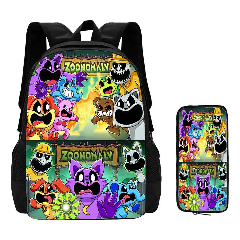 

The 2 Pcs Set ZOONOMALY School Backpack Pencil Bags for Kindergarten,Cartoon School Bags for Boys,Large Capacity Kids Backpack