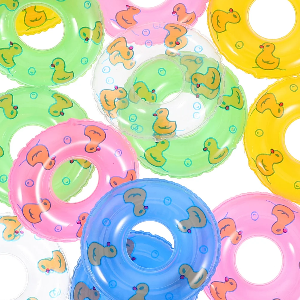 60Pcs Mini Inflatable Swim Rings Pool Float Summer Bath Baby Floating Rings Photography Props Baby Pool Float Tiny Swim Ring