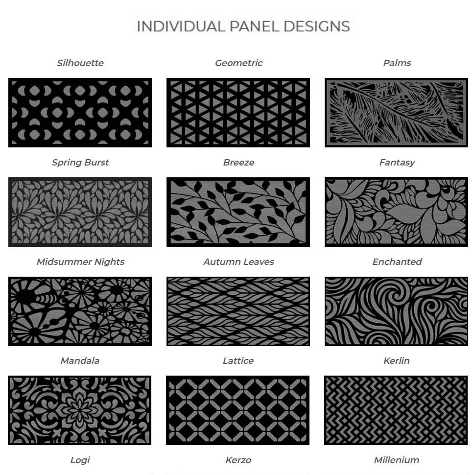 맞춤형 패션 디자인 레이저 컷 강철 패널 장식 녹 방지 알루미늄 발코니 난간