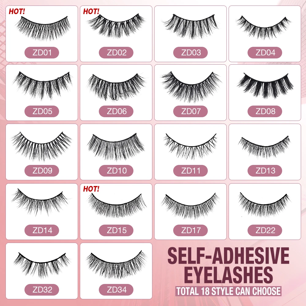 O.TWO.O Reusable Self-adhesive False Eyelashes 3D Lashes Eyelash Extension 3 Seconds to Wear No Glue Needed Lashe Extension