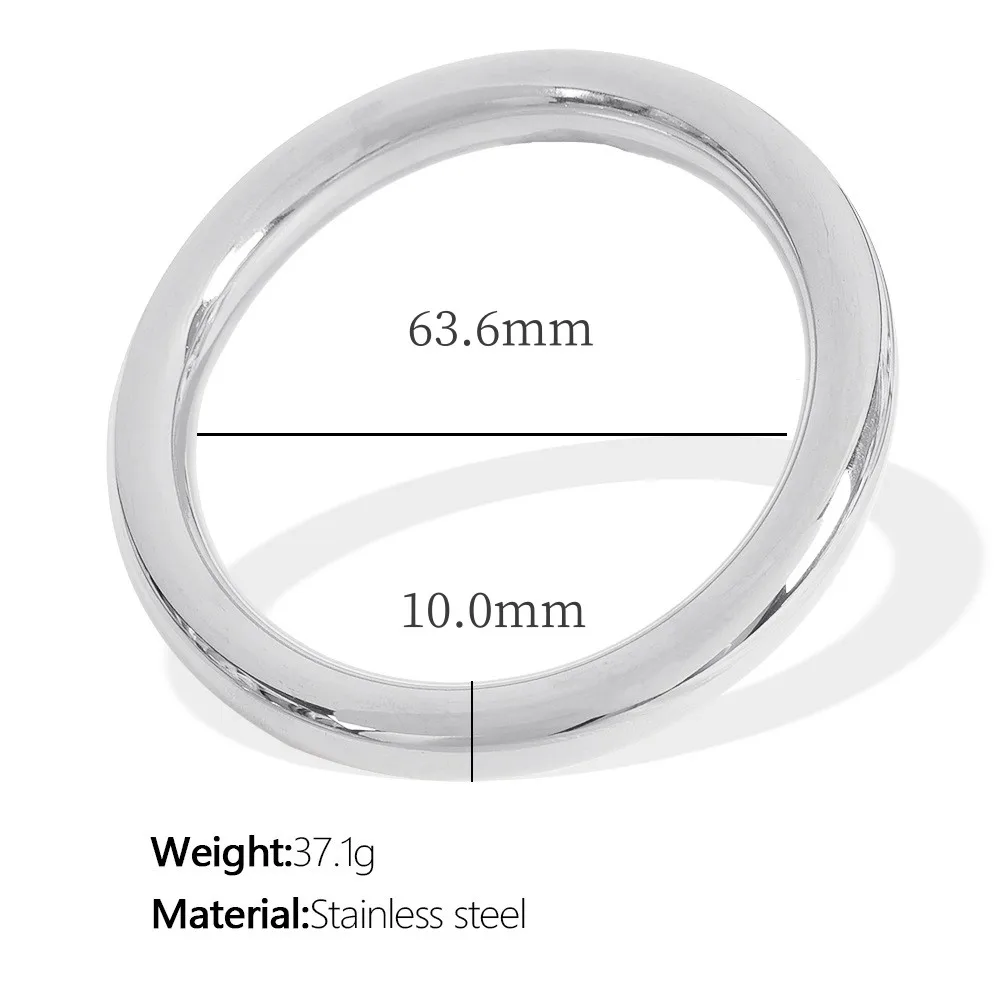 Ins 18K Gold Plated Stainless Steel Round Hallow Bangle Bracelet For Women Summer Jewelry Gift Waterproof Hypoallergenic