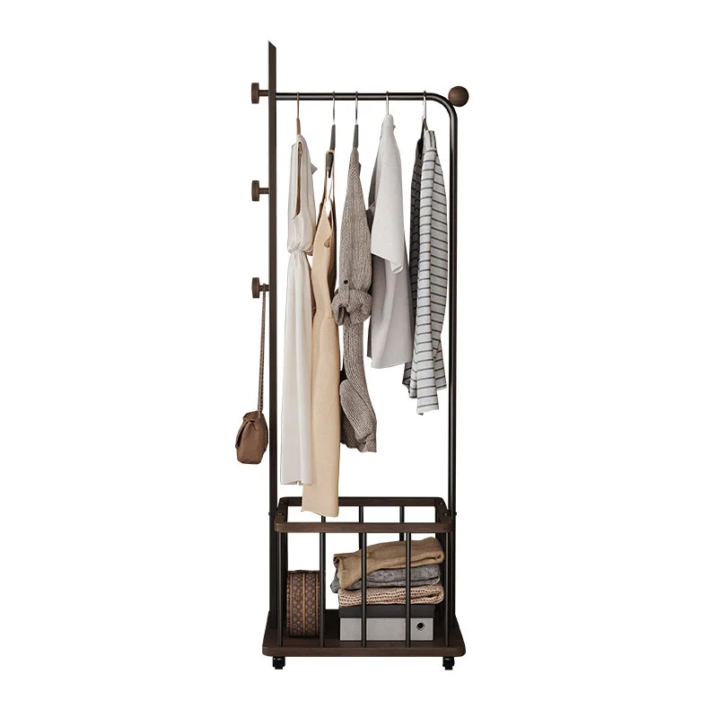 

floor-to-ceiling bedroom dirty clothes rack, walnut home hanger