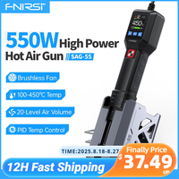 FNIRSI SAG-55 Micro Hot Air Gun 550W with Stand BGA Rework LCD Digital Hair Dryer Soldering Heat Gun for Welding Repair Tools