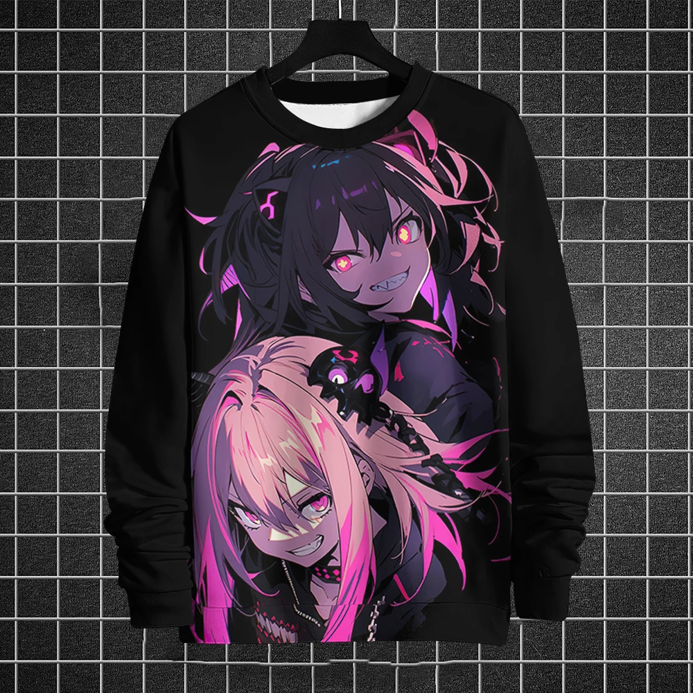 Camisola de manga comprida Anime com estampa 3D masculina e feminina, Hoodies extragrandes, pulôver de rua, tops hip-hop, roupas de outono