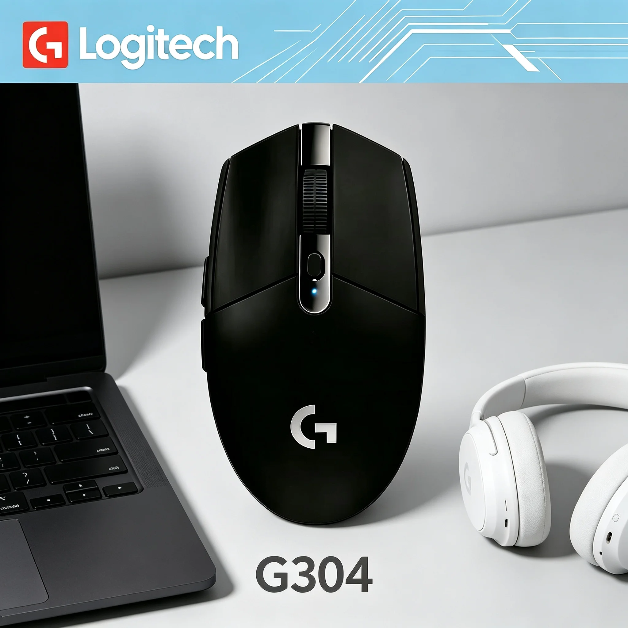 Logitech G304 LIGHTSPEED Wireless Gaming Mouse 6 Programmable Buttons Reliable Wireless Connection For Gamer