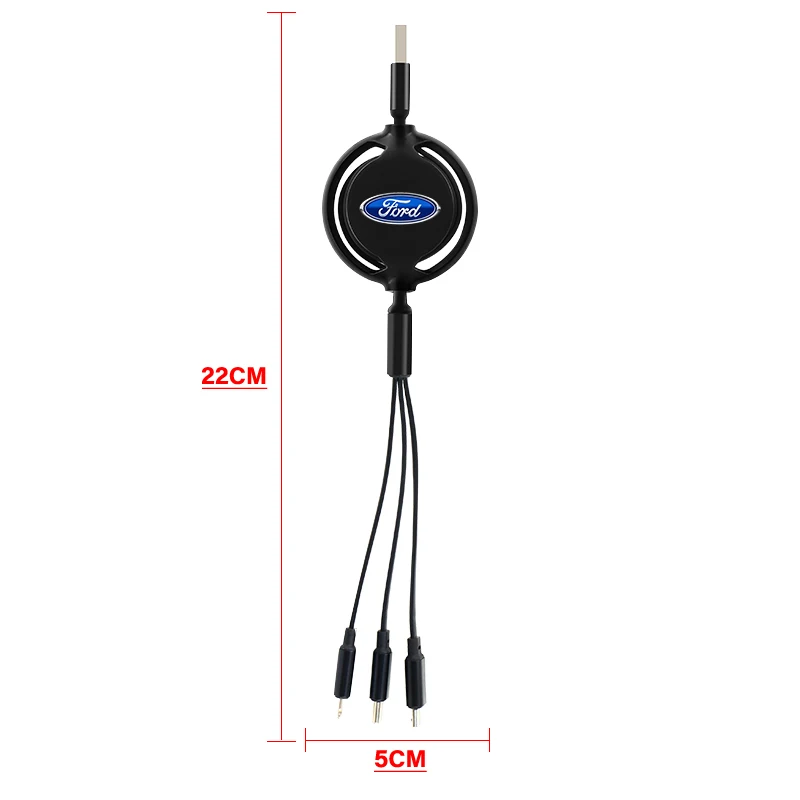 Car Mounted Telescopic Three In One Mobile Phone Charger For Ford Fiesta MK7 Mondeo MK4 ST Focus MK1 MK2 MK3 Focus 2 3 4 - view 4