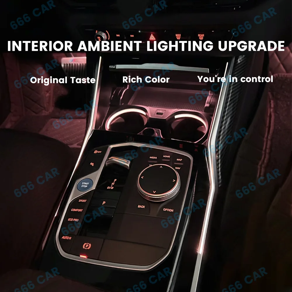 Center Console Saddle Light For BMW New 3/4 Series G20 G22 M3 M4 11 Color Car Decorative Interior Lamp LED Ambient Light Refit