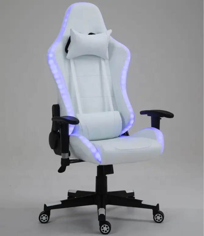 Leather Computer PC Game Chair Silla Gamer Led RGB Racing Massage Gaming Chair With Lights And Speakers