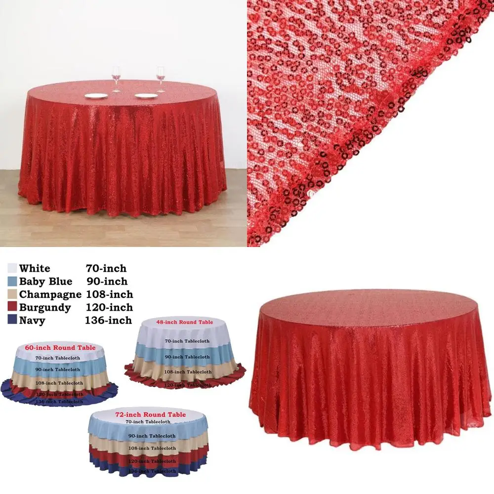 

Оптовые круглые скатерти с блестящими пайетками для свадеб, банкетов и домашнего декора — красная крышка стола премиум-класса