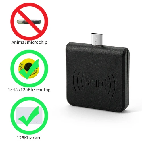 Imagen 2 del producto EMID FDX-B Lector de identificación de animales Micro USB RFID Etiqueta de oreja y Animal 134,2 Khz Chip OTG Lector para ganado