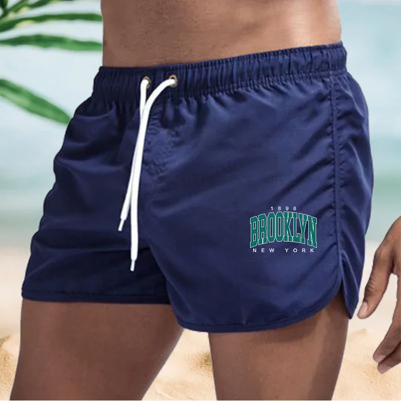 Men's Swim Shorts Quick Dry Breathable With Pockets Drawstring Bathing Suit Swim Trunks Board Shorts for Surfing Beach Summer