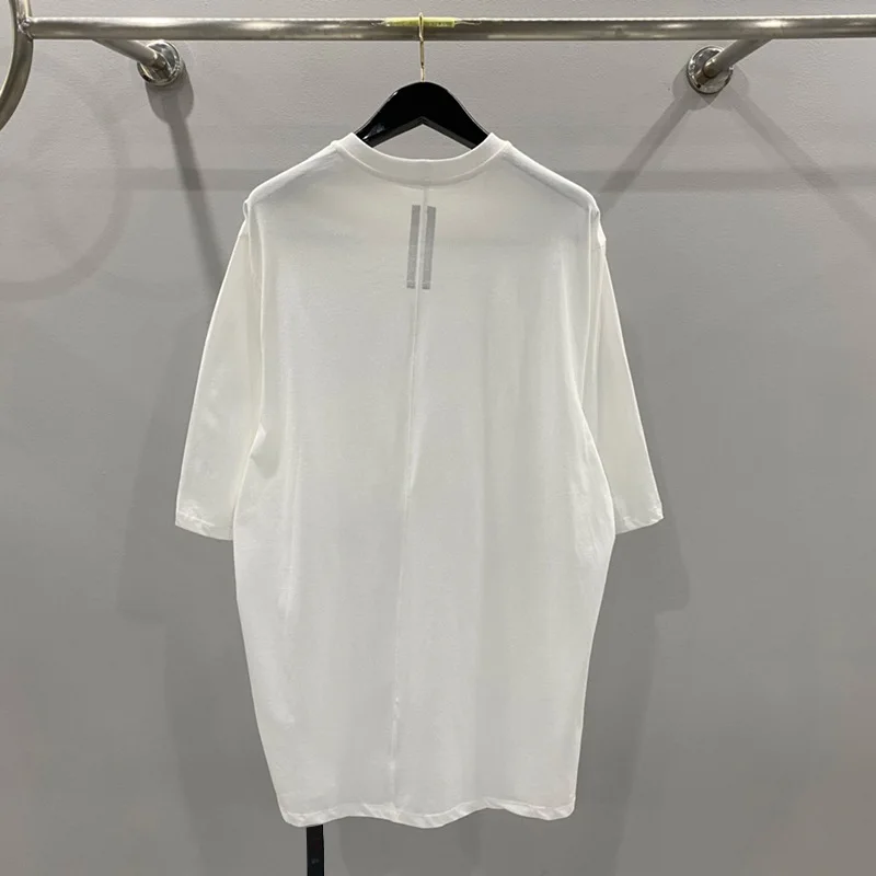 Dark RO Style High Street T-shirts Tops Men's Classic Solid Color Loose Five Point Short Sleeved