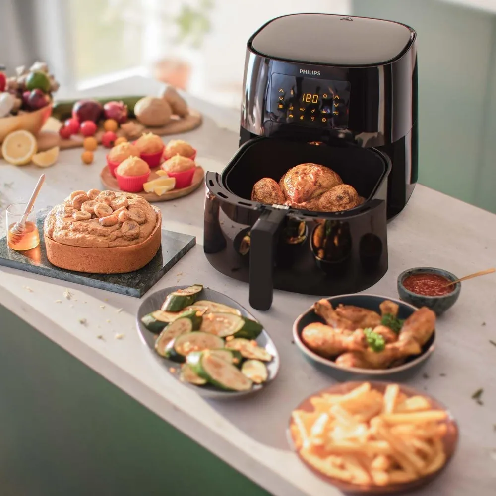 2.65lb/6.2L Capacity Digital Airfryer with Rapid Air Technology, Starfish Design, Easy Clean Basket, Touch control,Black