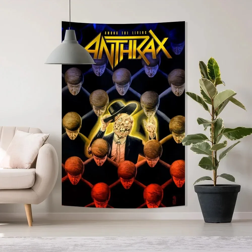 Anthraxs Band Tapestry Banner Flag Polyester Digital Printing Music Memorabilia Banner For Decor Birthday Gift