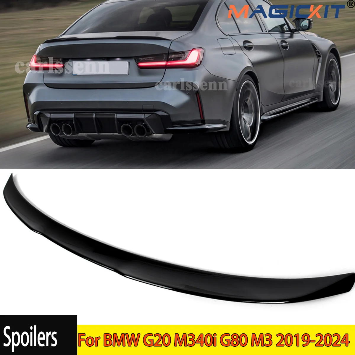 Dla BMW G20 M340i G80 M3 2019-2024 Czarny błyszczący tylny spojler bagażnika w stylu M3