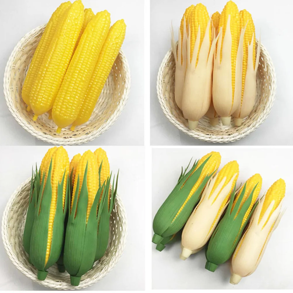 6 Pcs Vegetables Mini Artifical Corn Fake Fruit for Decoration Simulation Child