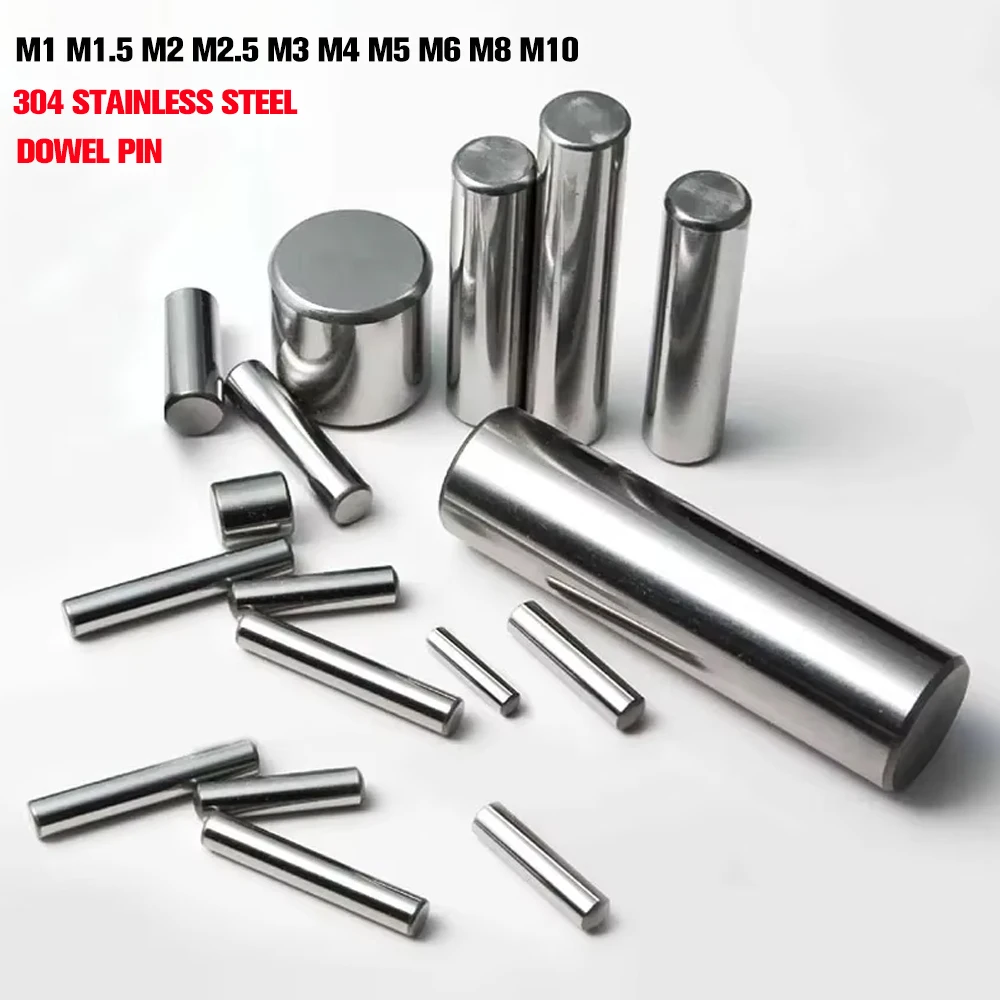 Dowel Pin GB119 M1 M1.5 M2 M2.5 M3 M4 M5 M6 M8 M10 Cylindrical Locating 304 Stainless Steel Fixing Shaft Pins Round Solid Rod