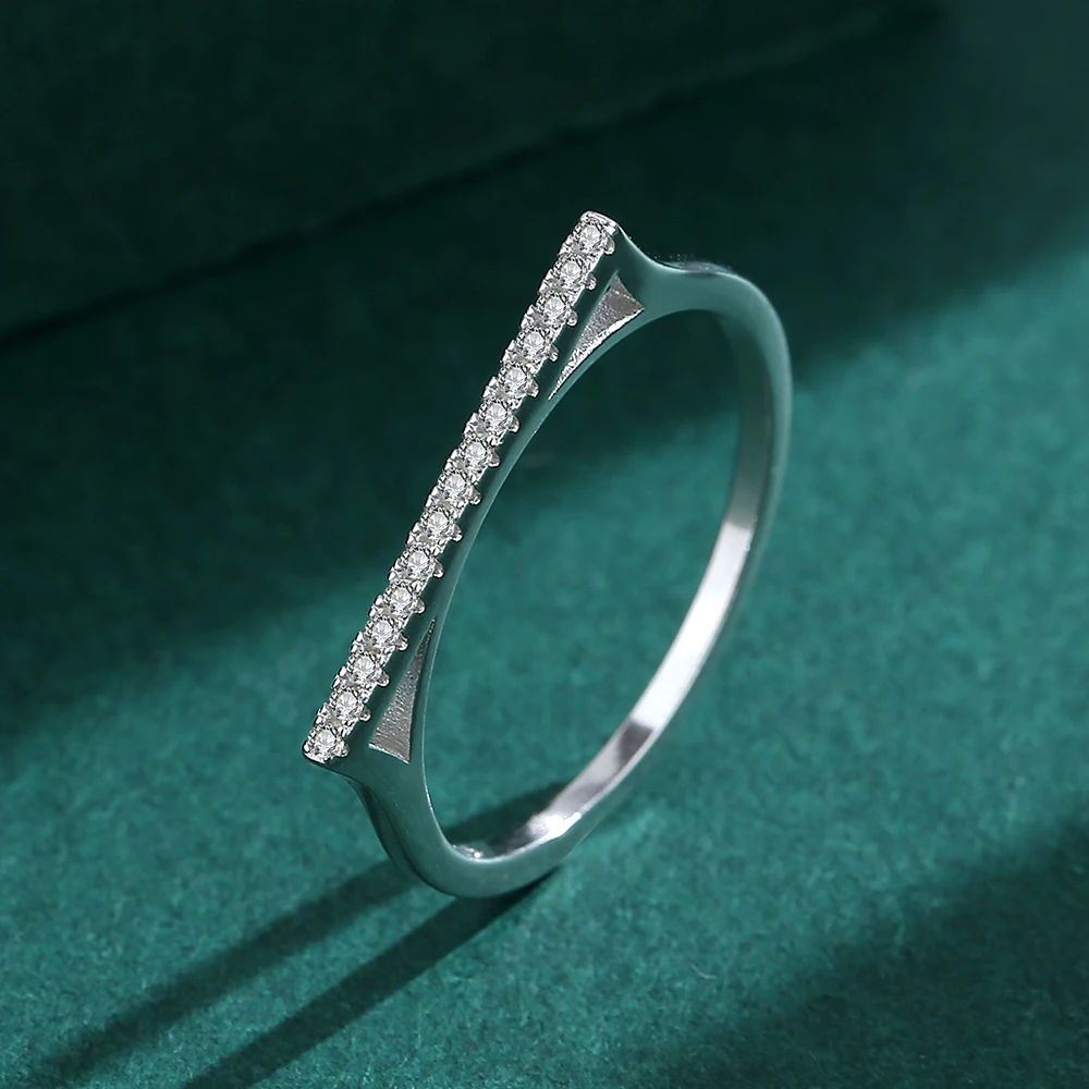 2022 NEUE Kreative Geometrische Diamant Paar Ring Für Frauen Echtes S925 Sterling Silber Dreieck Valentinstag Geschenk Schmuck