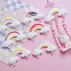 2pcs/lot New Cute Transparent Cartoon Rainbow Series DIY Scrapbook Embellishment Phone Craft Decoration