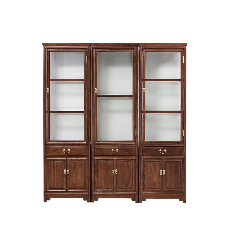 Old Elm Glass Display Cabinet Living Room Wine Ca t Elm Locker Store Red Wine  Wenwan Storage