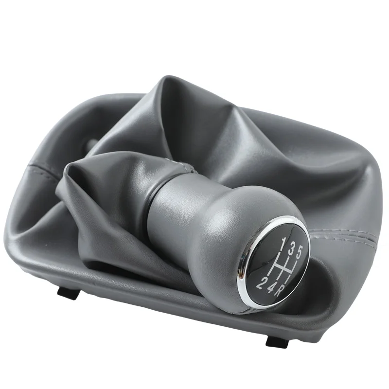 Black / Gray Leather Gear Shift Knob Lever Shifter Gaiter Boot Cover Collar For Audi A6 C5 A4 B5 A8 D2 1998 1999 2000 2001