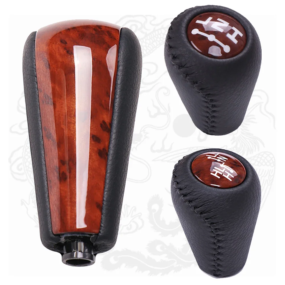 

LNH & HNL Gear Shift Knob Genuine Leather Gear Stick Mahogany Shifter Knob For Toyota Prado 120 2005 2006 2007 2008 2009