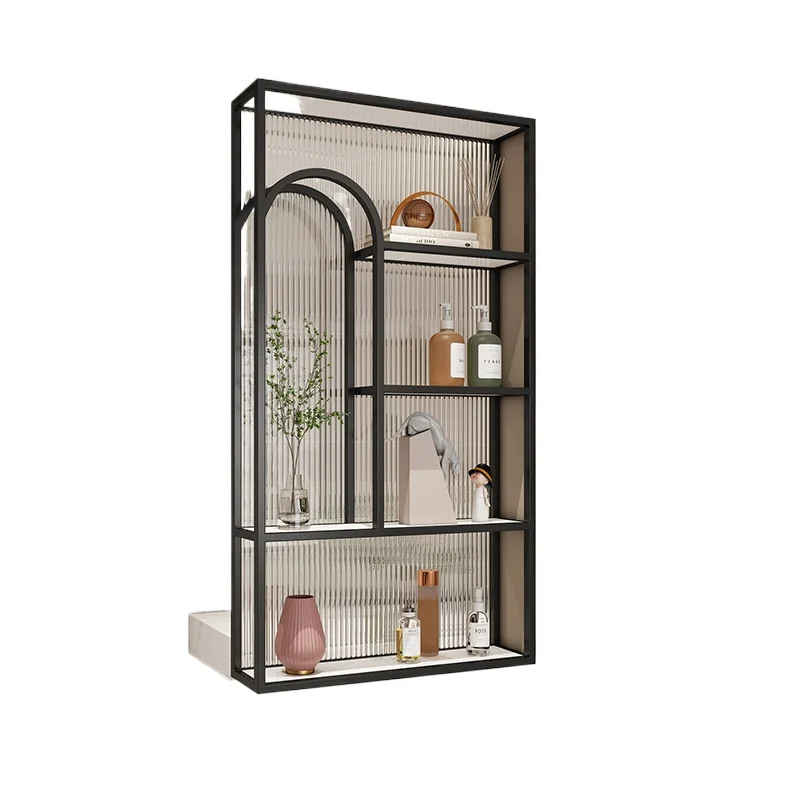 

Changhong glass bathroom washbasin half wall partition screen entry living room simple stainless steel wrought iron partition