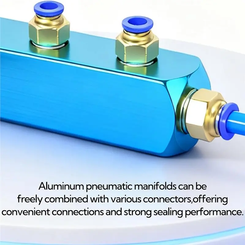 Dostawa w 24 godziny 4 szt. 4-drożny 7-portowy blok rozdzielający do kompresora powietrza z portami wyjściowymi 1/4 cala, aluminiowy blok rozdzielający do rozprowadzania powietrza
