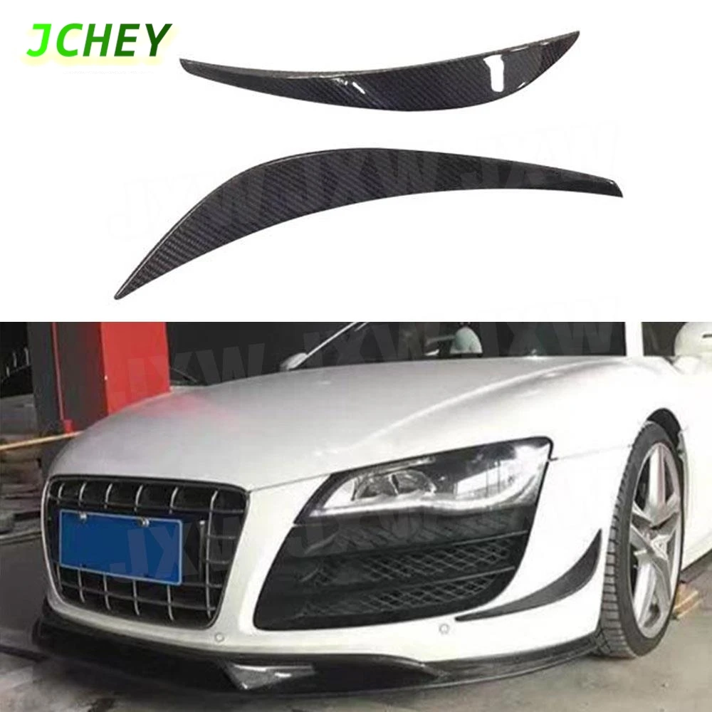 

JCHEY передний бампер из углеродного волокна, боковая накладка, накладка Canards, сплиттер, спойлер для Audi R8 2008-2015, автомобильный FRP