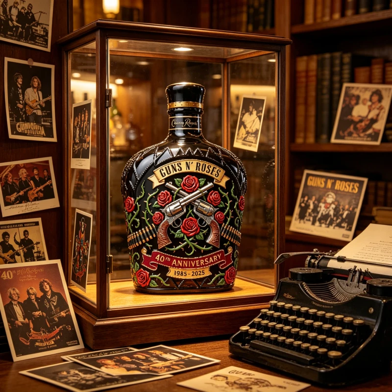 Decantador de Whisky Conmemorativo del 40 Aniversario de Guns N' Roses, Botella de Licor de Banda de Rock, Decoración de Bar con Relieve