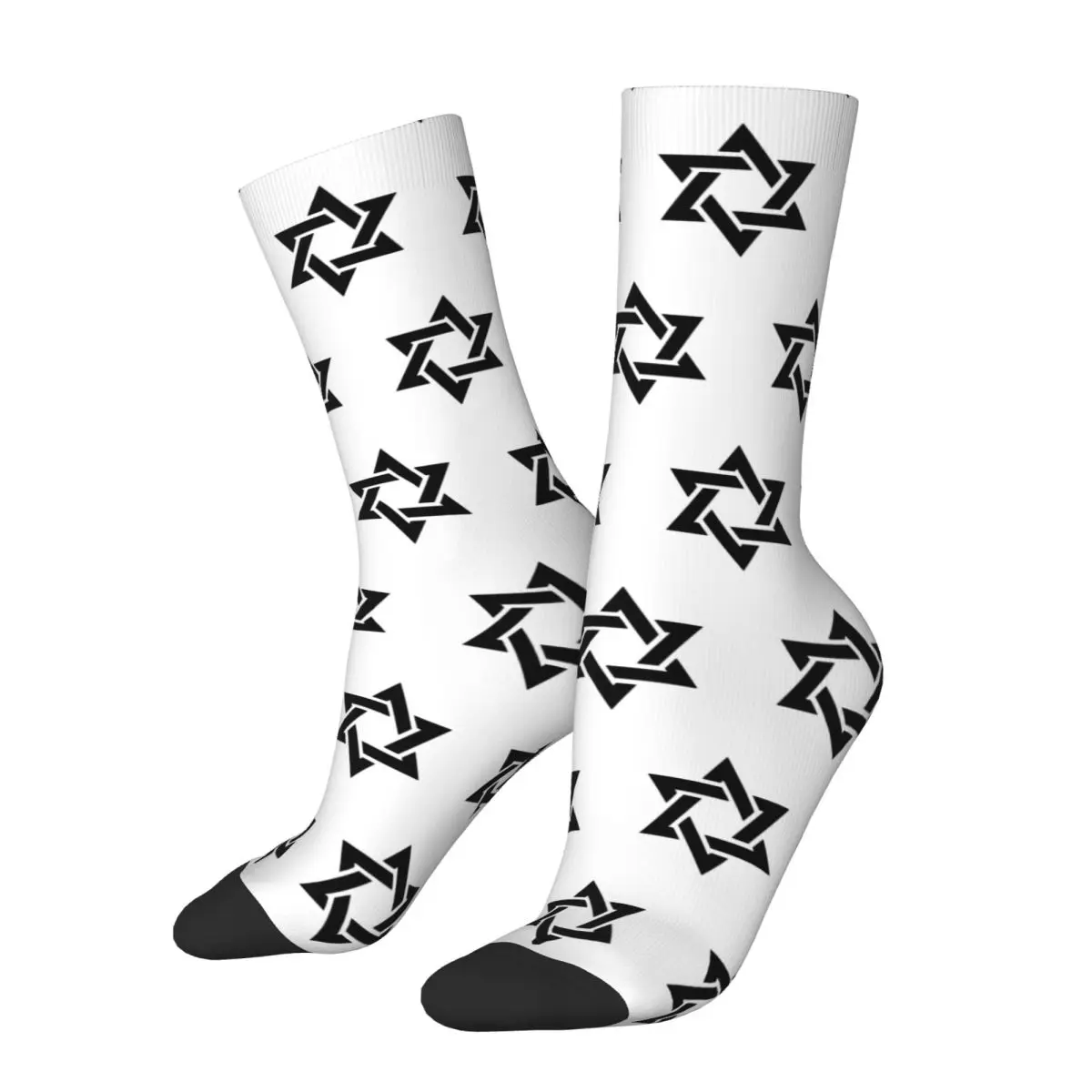 Casual Seal Of Solomon Football Socks Star Of David Israel Polyester Middle Tube Socks for Women Men Sweat Absorbing