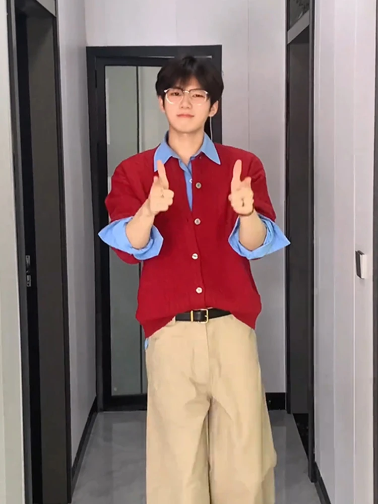 

Свободный крой вязаный кардиган мужской осенний корейский Sle с высокой текстурой Sensation ленивый трикотаж Long Sve Ci Walk