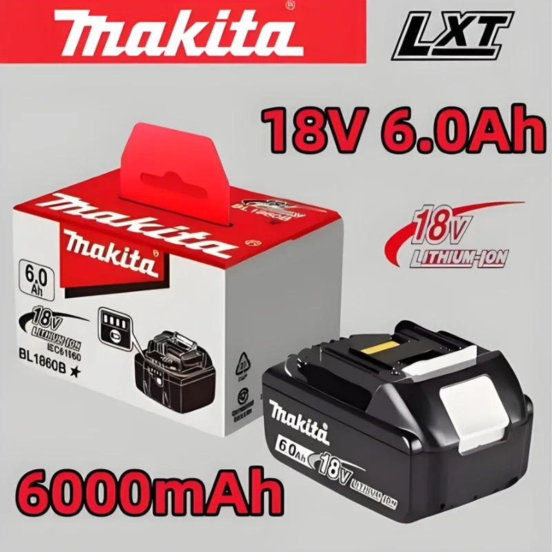 

Аккумулятор Makita 18В с беспроводной ударной дрелью DHP487, литий-ионный аккумулятор высокой емкости 6.0Ач 6000мАч, электроинструмент Makita