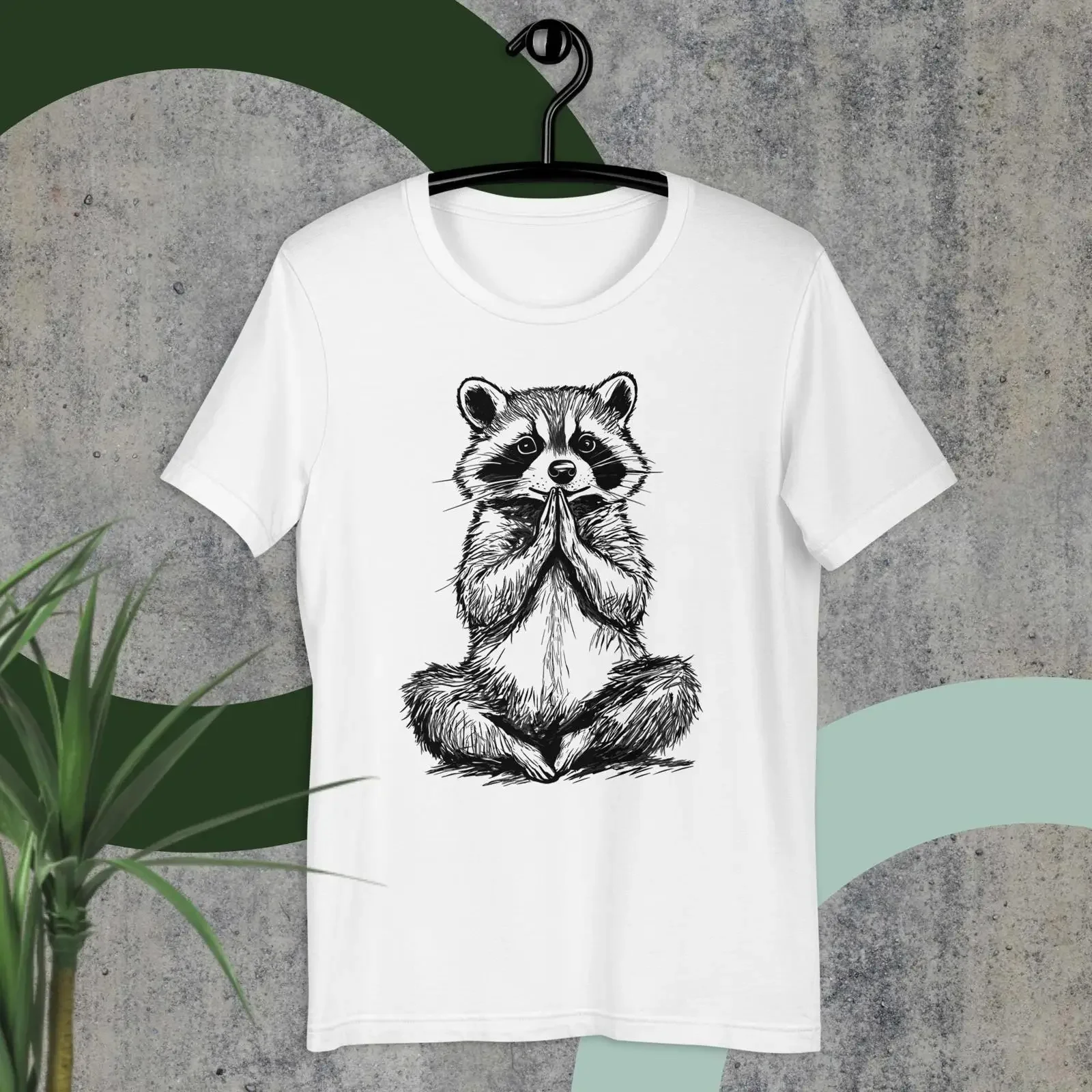 Funny Meditating Raccoon T Shirt Namaste Yoga Animal Cute Zen Top For Yogi Wildlife Lover vintage Washed Soft