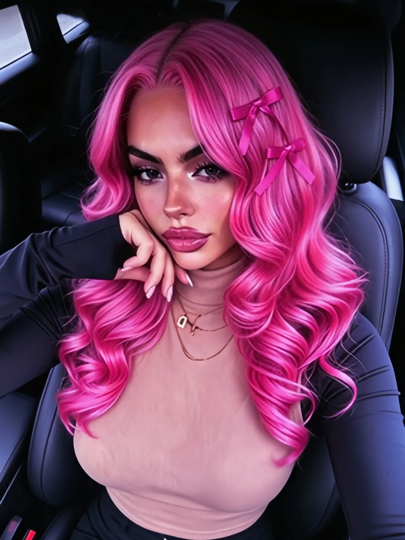 

Pink Lace Front Wig Human Hair Highlight Body Wave Lace Front Wigs Human Hair Pre Plucked 200 Density Glueless Wig 13X4 HD Lace Frontal Wig for Women Pre Cut Natural Hairline For Party