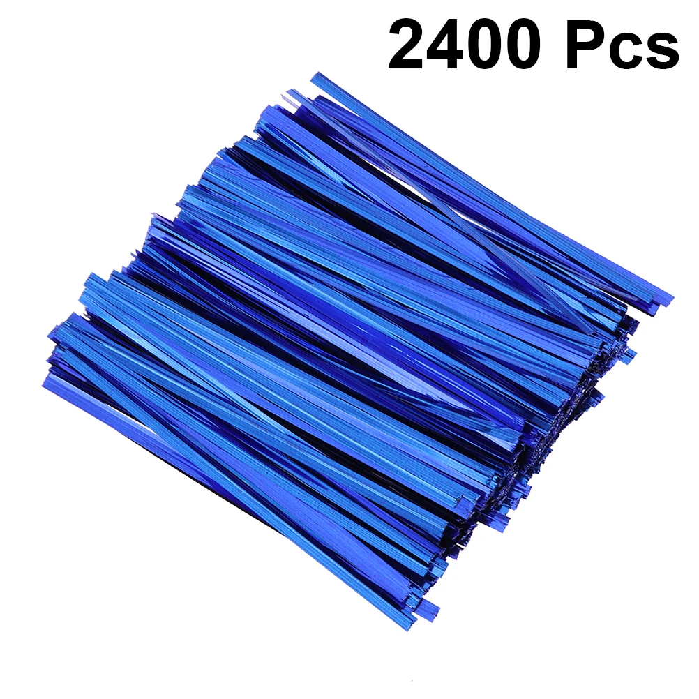 

3 Packages of 10cm Colorful Metallic Ties Bread Candy Bag Ties for Birthday Party Wedding Party(Blue)